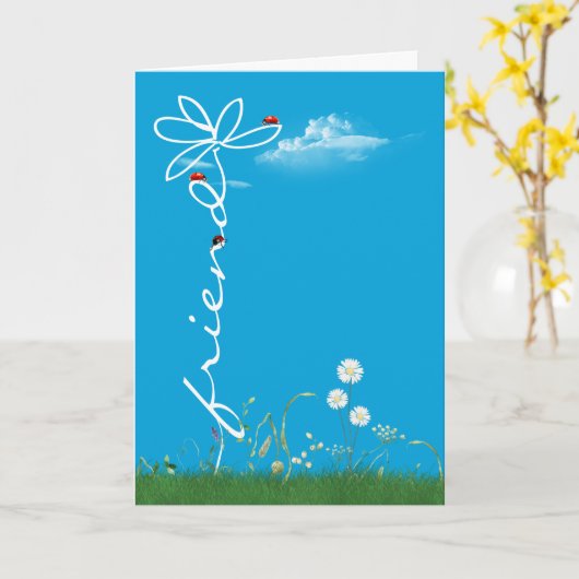 Geburtstagsfeier des Freundes Karte (Gelbe Blume)