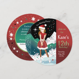 Geburtstagsfeier des Ice-Skaten-Mädchens Einladung