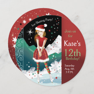 Geburtstagsfeier des Ice-Skaten-Mädchens Einladung