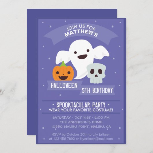 Geburtstagsfeier des Jungen Einladung (Vorne/Hinten)