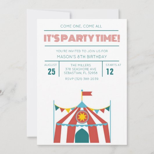 Geburtstagsfeier des Kindes Einladung (Vorderseite)