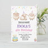 Geburtstagsfeier des Lamms Einladung (Stehend Vorderseite)