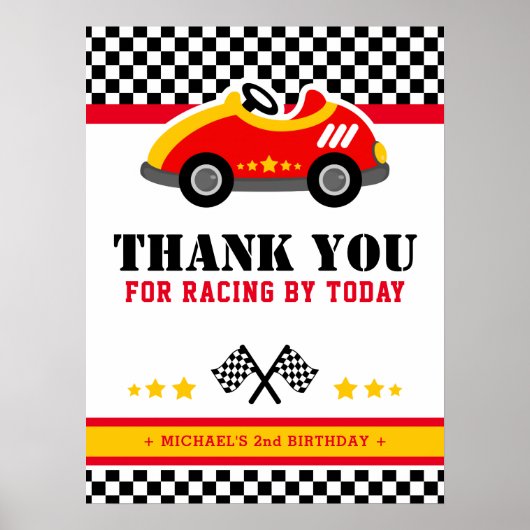 Geburtstagsfeier des Rennwagens Poster (Vorne)