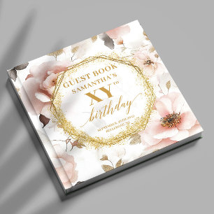 Geburtstagsfeier des weiblich-rosa Elfenbeingold Gästebuch