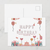 Geburtstagsfeier-Design Postkarte (Vorne/Hinten)