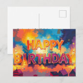 Geburtstagsfeier-Design Postkarte (Vorne/Hinten)