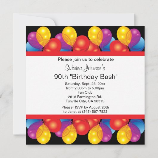 Geburtstagsfeier | DIY Text Einladung (Rückseite)