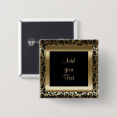 Geburtstagsfeier | DIY Text | Schwarzes Gold Button (Vorne & Hinten)