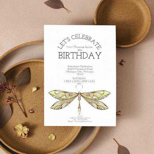 Geburtstagsfeier Dragonfly Einladung