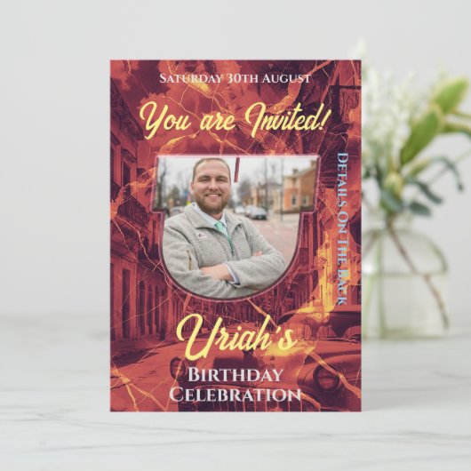 Geburtstagsfeier Einladung (Stehend Vorderseite)