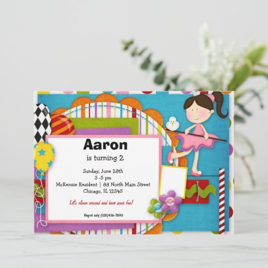 Geburtstagsfeier Einladung (Stehend Vorderseite)