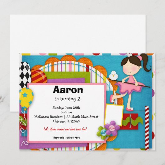 Geburtstagsfeier Einladung (Vorne/Hinten)