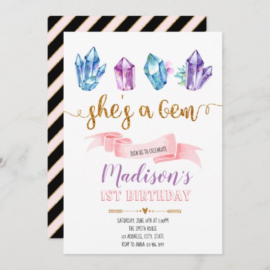 Geburtstagsfeier Einladung (Vorne/Hinten)