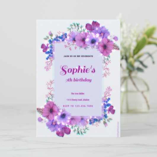 Geburtstagsfeier Einladung (Stehend Vorderseite)