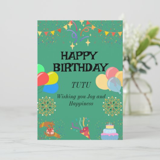 Geburtstagsfeier Einladung (Stehend Vorderseite)