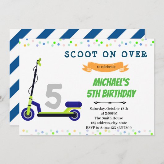 Geburtstagsfeier Einladung (Vorne/Hinten)