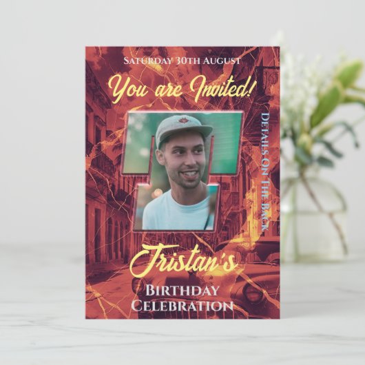 Geburtstagsfeier Einladung (Stehend Vorderseite)