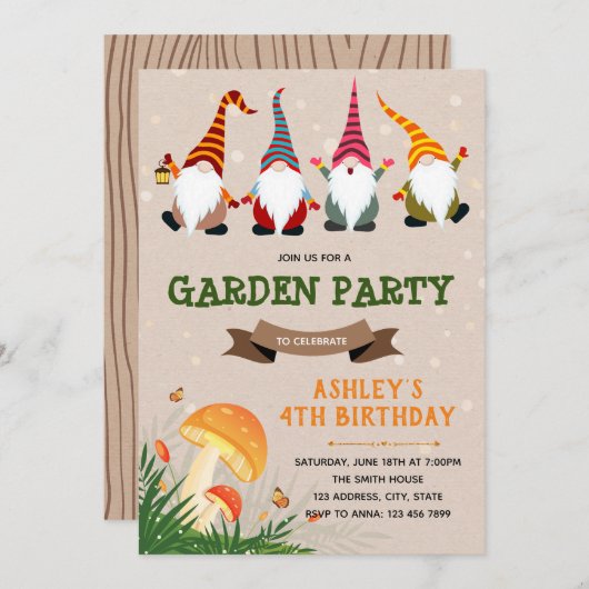 Geburtstagsfeier Einladung (Vorne/Hinten)