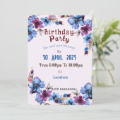 Geburtstagsfeier Einladung (Stehend Vorderseite)