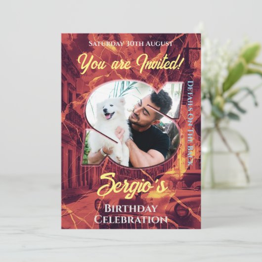 Geburtstagsfeier Einladung (Stehend Vorderseite)