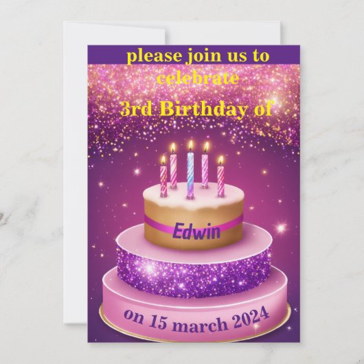 Geburtstagsfeier Einladung (Vorderseite)