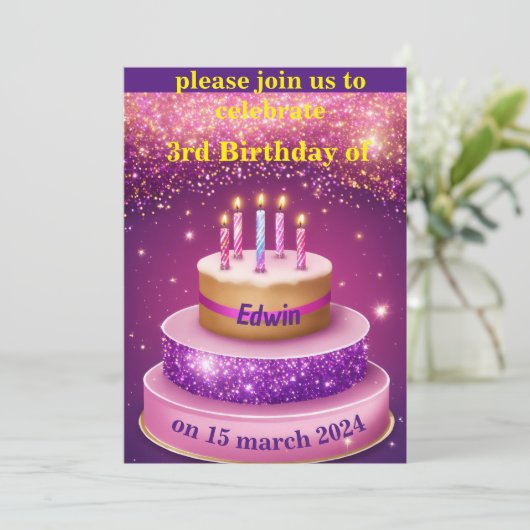 Geburtstagsfeier Einladung (Stehend Vorderseite)