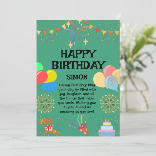 Geburtstagsfeier Einladung (Stehend Vorderseite)