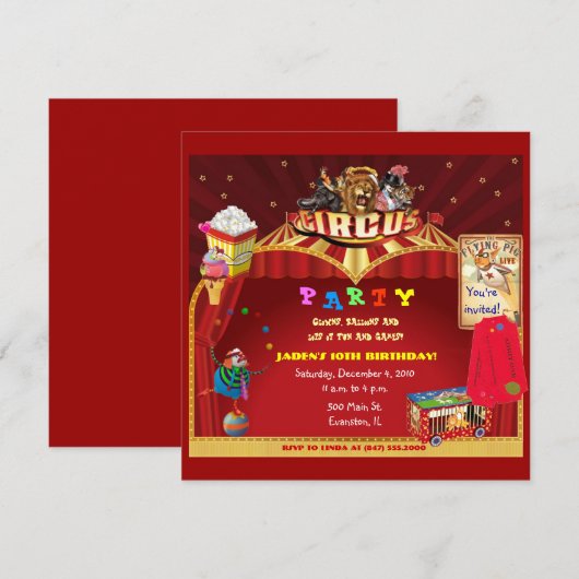 Geburtstagsfeier Einladung (Vorne/Hinten)