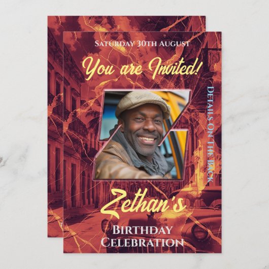 Geburtstagsfeier Einladung (Vorne/Hinten)