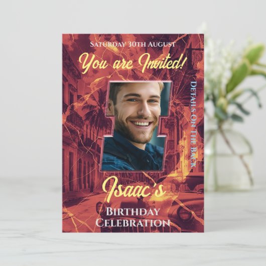 Geburtstagsfeier Einladung (Stehend Vorderseite)