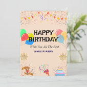 Geburtstagsfeier Einladung (Stehend Vorderseite)