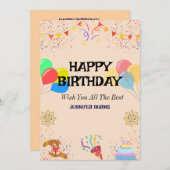 Geburtstagsfeier Einladung (Vorne/Hinten)