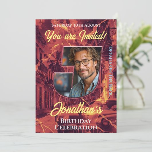 Geburtstagsfeier Einladung (Stehend Vorderseite)