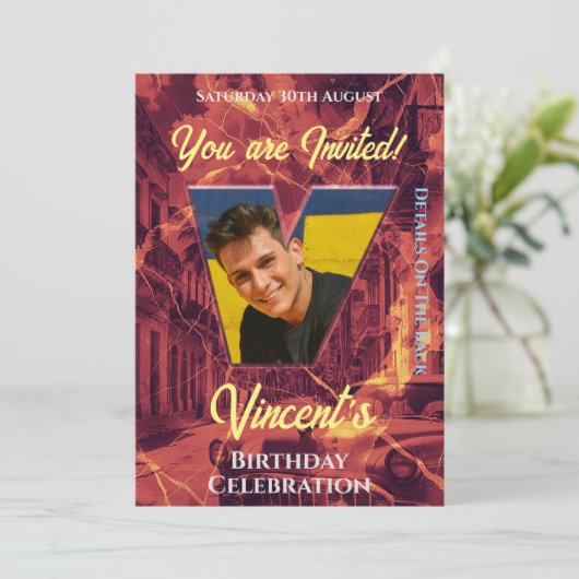 Geburtstagsfeier Einladung (Stehend Vorderseite)