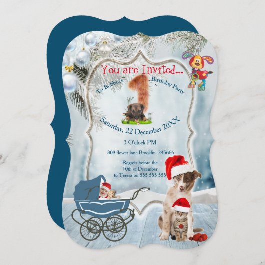 Geburtstagsfeier Einladung (Vorne/Hinten)