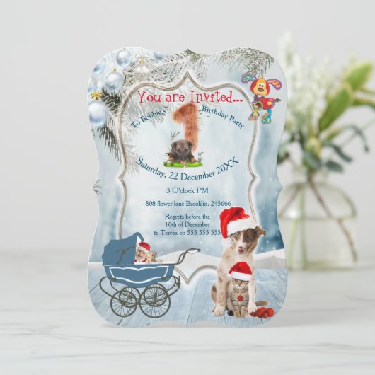 Geburtstagsfeier Einladung (Stehend Vorderseite)