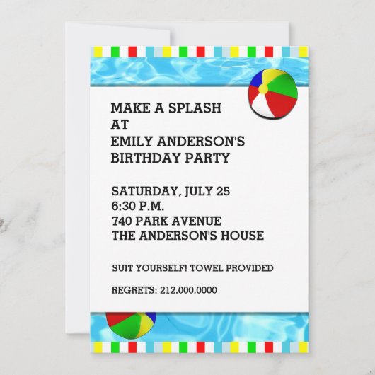 Geburtstagsfeier Einladung (Vorderseite)