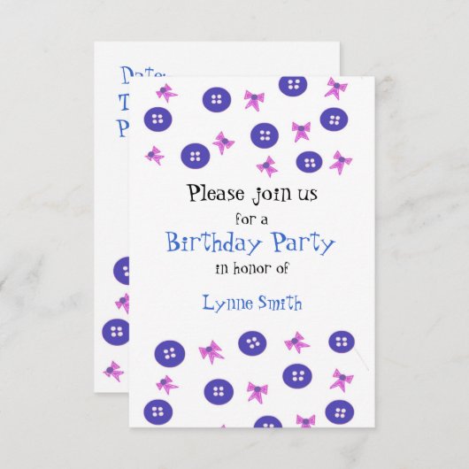 Geburtstagsfeier Einladung (Vorne/Hinten)