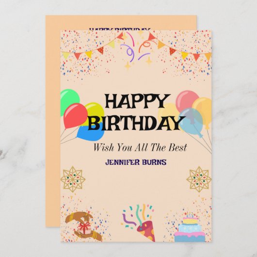 Geburtstagsfeier Einladung (Vorne/Hinten)