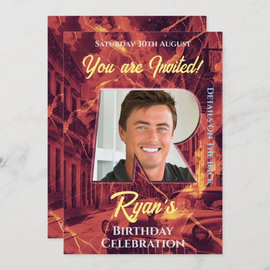 Geburtstagsfeier Einladung (Vorne/Hinten)