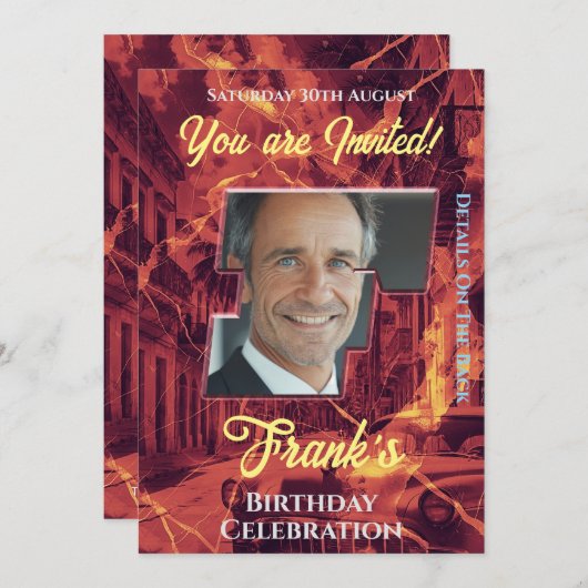 Geburtstagsfeier Einladung (Vorne/Hinten)