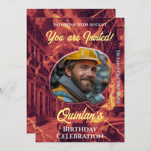 Geburtstagsfeier Einladung (Vorne/Hinten)