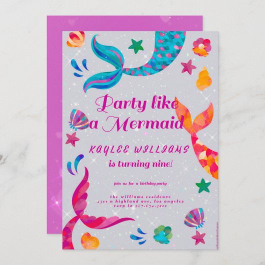 Geburtstagsfeier Einladung (Vorne/Hinten)