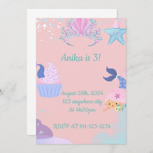 Geburtstagsfeier Einladung (Vorne/Hinten)