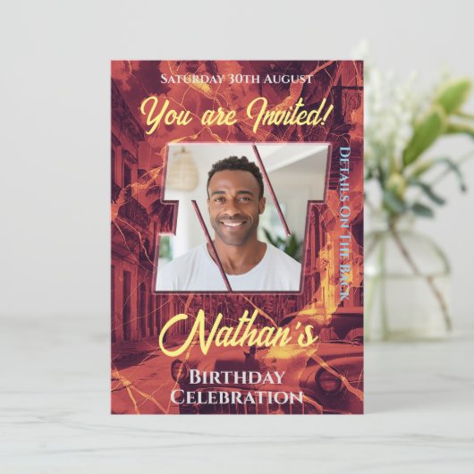 Geburtstagsfeier Einladung (Stehend Vorderseite)