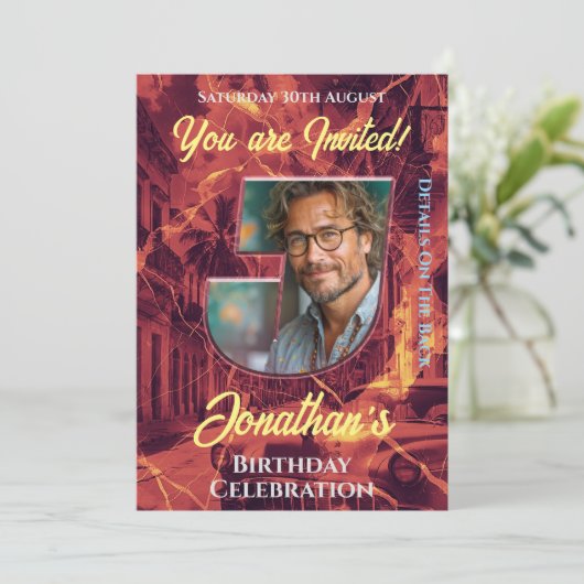 Geburtstagsfeier Einladung (Stehend Vorderseite)