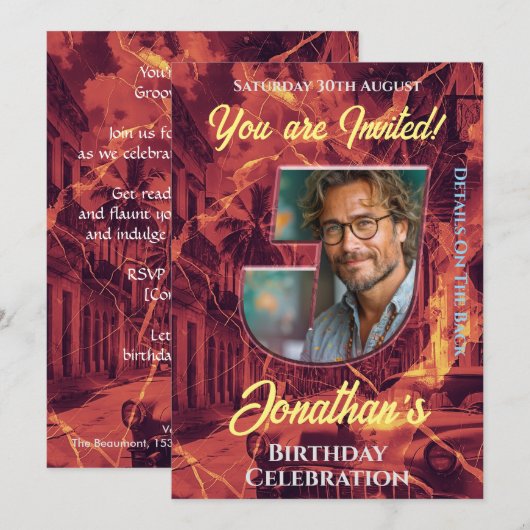 Geburtstagsfeier Einladung (Vorne/Hinten)