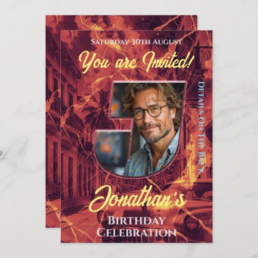 Geburtstagsfeier Einladung (Vorne/Hinten)