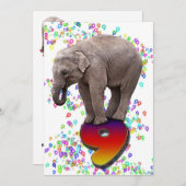 Geburtstagsfeier Einladung 9 mit glücklichen Elefa (Vorne/Hinten)