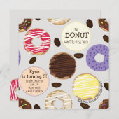 Geburtstagsfeier Einladung - Donuts Kindergeburtst (Vorne/Hinten)